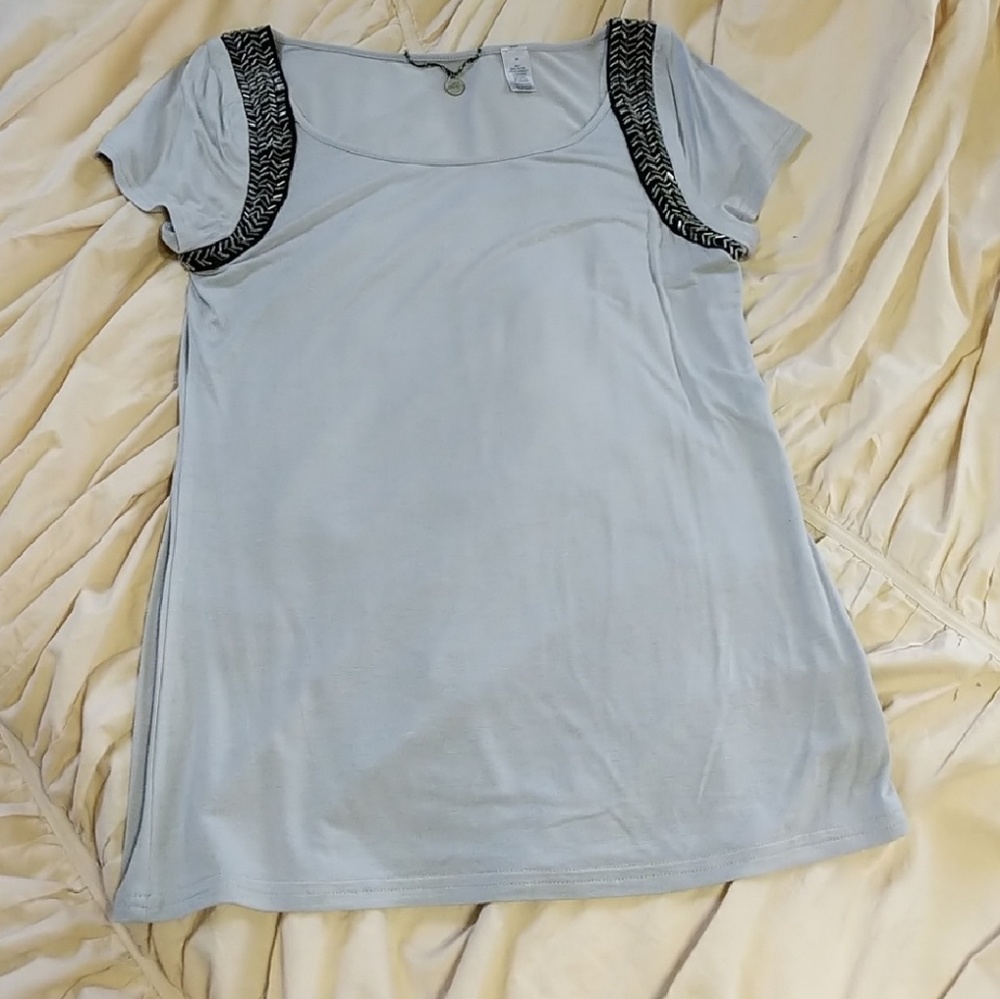 NWOT BKE Boutique Beaded Short Sleeve Top